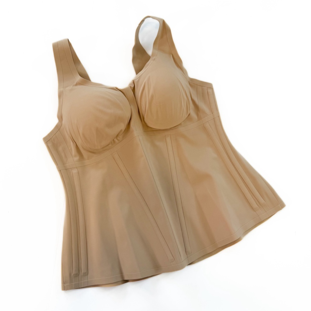 Honeylove Shapewear Smoothing Tank Shirt Womens 1X Sand Boldness